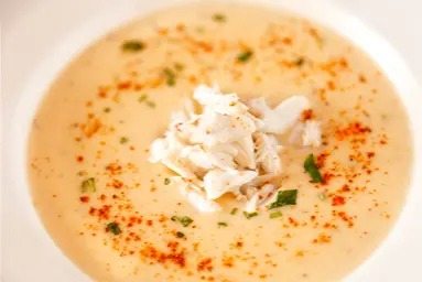 a bowl of lobster bisque