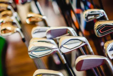 golf clubs for sale in the pro shop
