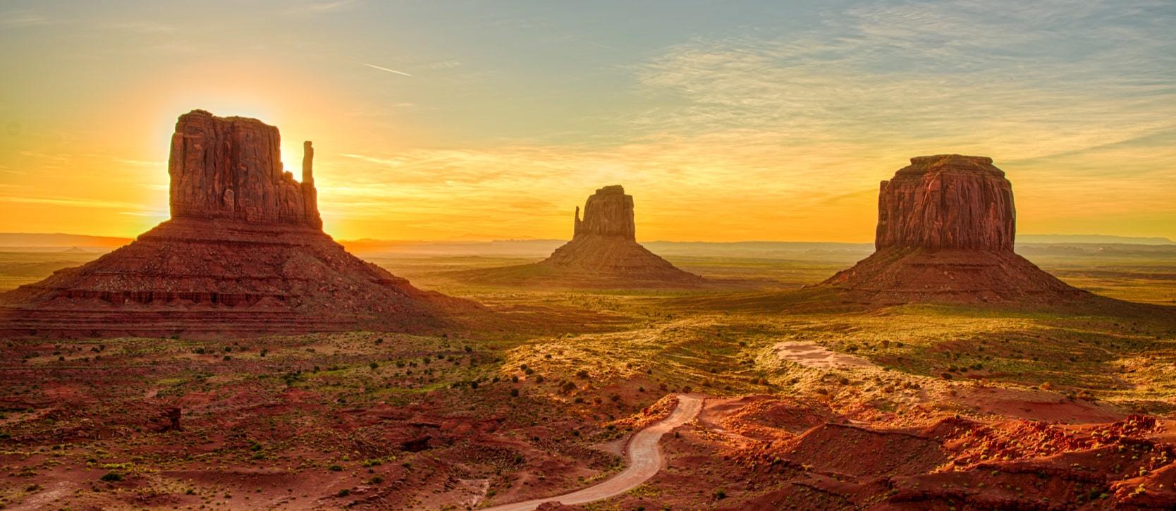 Gorgeous Monument Valley Navajo Tribal Park during sunrise